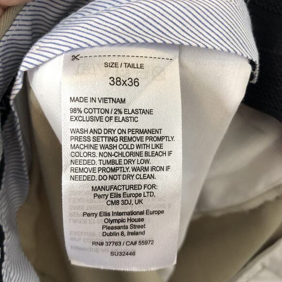 Savane NWT Flat Front Big & Tall Expandable Waist Performance Chino Pants 38X36 - Picture 7 of 8